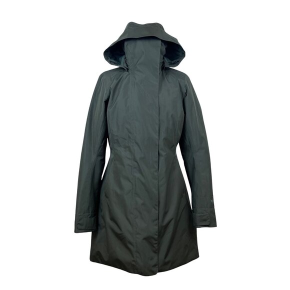 Marmot Women’s Green Waterproof Hooded Rain Jacket Lightweight Size S/P - Picture 1 of 12